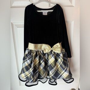 Bonnie Jean Elegant Black Dress with Gold Accents